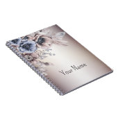 水彩パステルブルーベージュフラワーズエレガント ノートブック (右側)