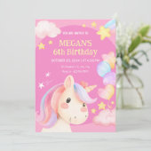 水彩パステルユニコーン 招待状 (スタンド正面)
