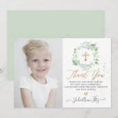 水彩パステルユーカリ聖体拝領感謝 招待状 (正面/裏面)