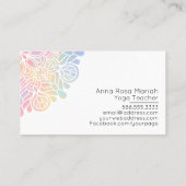 *～*水彩パステルレインボー曼荼羅スピリチュアル 名刺 (裏面)