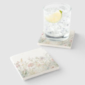 水彩パステルワイルドフラワー ストーンコースター (横)