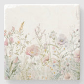 水彩パステルワイルドフラワー ストーンコースター (正面)