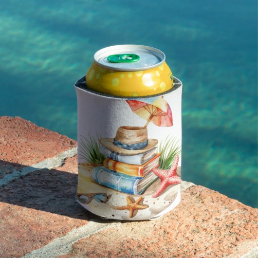 水彩パステル夏のビーチの風景（本付き） 缶クーラー (インサイチュ プール)