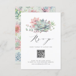 水彩パステル多糖ブーケQRコード 出欠カード
