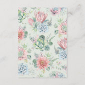 水彩パステル多肉植物 ウェディング ディテール エンクロージャーカード (裏面)