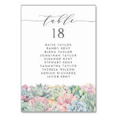 水彩パステル多肉植物 ウェディング 席札 テーブルナンバー (裏面)