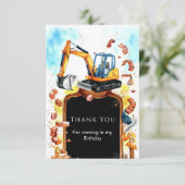 水彩パステル建設誕生日 サンキューカード (スタンド正面)