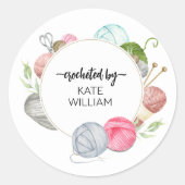 水彩パステル糸ラベルに刻まれた ラウンドシール (正面)