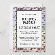 水彩パステル虹色写真 ハッピーバースデー