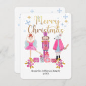 水彩パステル・くるみ割り人形のクリスマス シーズンカード (正面/裏面)