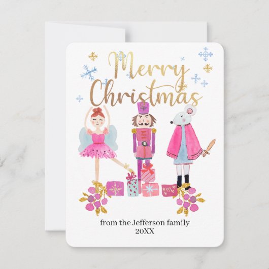 水彩パステル・くるみ割り人形のクリスマス シーズンカード (正面)