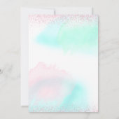 水彩パステル ツー スウィート ガール 2歳の誕生日 招待状 (裏面)