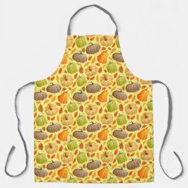 水彩パターンカボチャ紅葉 エプロン