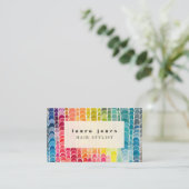 水彩パターン美容師テンプレート 名刺 (スタンド正面)