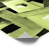 水彩パターン(緑抽象芸術) コンテンポラリー ポスター (角)