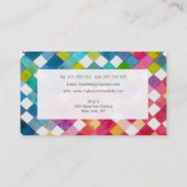 水彩パター市松模様にン美容師テンプレート 名刺 (裏面)