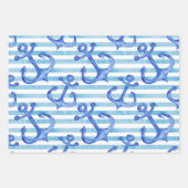 水彩パター航海のン ラッピングペーパーシート (正面2)