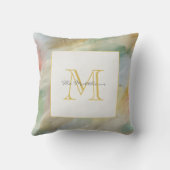 水彩パター離れンモノグラム クッション (裏面)