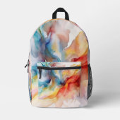 水彩パタ絵を描ーン プリントバックパック (正面)