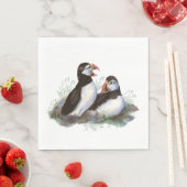 水彩パフィン海鳥類野生生物 スタンダードランチョンナプキン (インサイチュ)