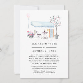 水彩パリカフェ 縮小結婚式ゲストリスト 案内状