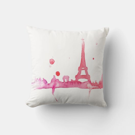水彩パリピローバイメガフロラ クッション (正面)