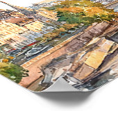 水彩パリフランス結婚のシーティングチャート ポスター (角)