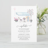水彩パリ結婚の更新 招待状 (スタンド正面)