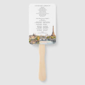 水彩パリ フランス 結婚式プログラム ハンドファン (裏面)
