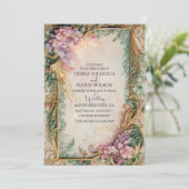 水彩パレットの招待状 – 豊かなパステルピンク 招待状 (スタンド正面)