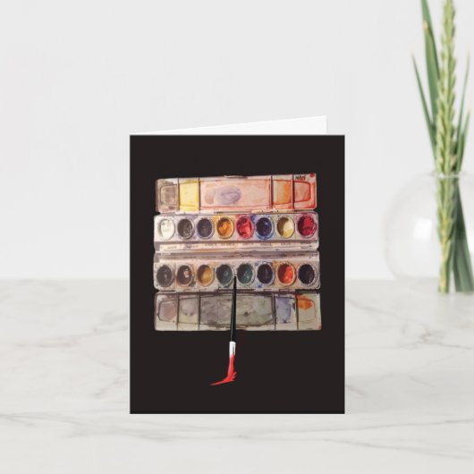 水彩パレット誕生日カード カード (正面)