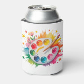 水彩パレ絵を描ットアート誕生日パーティー 缶クーラー (缶裏面)