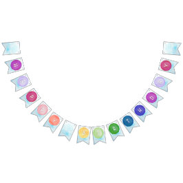 水彩パレ絵を描ット誕生日バナー バンティングフラッグ