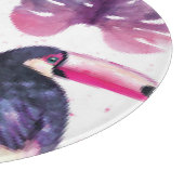 水彩パロッツ:トロピカルウルトラバイオレットシック。 カッティングボード (角)