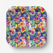 水彩パロット ペーパープレート (正面)