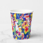 水彩パロット 紙コップ (右)