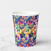 水彩パロット 紙コップ (右)