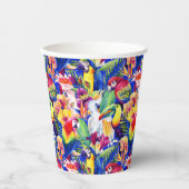 水彩パロット 紙コップ (正面)