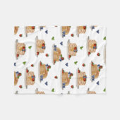 水彩パンケーキとベリーの朝食・ブランチ フリースブランケット (正面(横))