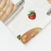 水彩パンケーキとベリーの朝食・ブランチ フリースブランケット (角)