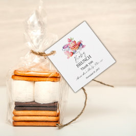 水彩パンケーキベビーブランチシャワー フェイバータグ