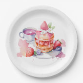 水彩パンケーキベビーブランチシャワー ペーパープレート (正面)