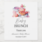 水彩パンケーキベビーブランチシャワー ワインラベル (シングルラベル)