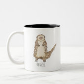 水彩パンゴリンイラストレーション ツートーンマグカップ (左)