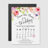 水彩パンジー日付のカレン結婚ダーを保存 (正面/裏面)