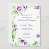 水彩パンジー結婚ズ 招待状 (正面)