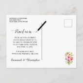 水彩パンジー結婚式を保存する日付カレンダー 案内ポストカード (裏面)