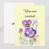 水彩パンジー 招待状 (正面/裏面)