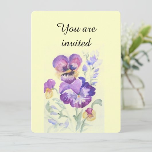 水彩パンジー 招待状 (スタンド正面)