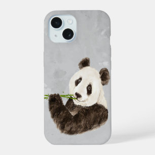 水彩パンダクマかわいいアジアの動物自然アート iPhone 15ケース